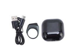 Anel Inteligente Bluetooth 5.1 Contador de Passos Tela 0.49 Polegadas Carregamento com Estojo Cor Grafite | S/MARCA
