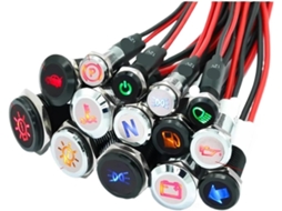Indicador De Luz Metálico Com Led, 12v 24v, 8 10 12 14 16mm, Para Painel De Carro, Caminhão E Máquinas 27, 10mm, Carcaça