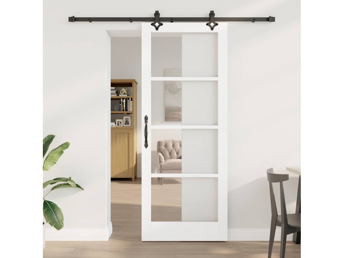 Vidaxl Porta Deslizante Orkdal 83 X 211 Cm Branco E Preto