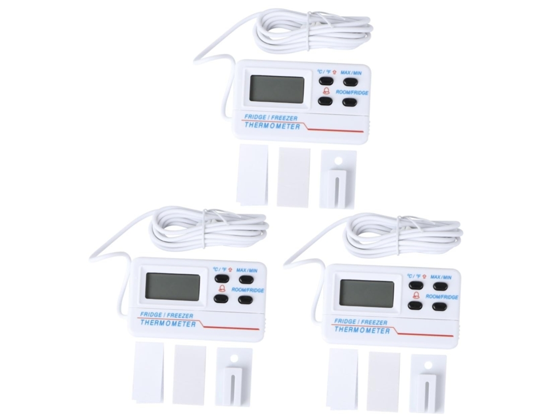 Lurelia Termómetro Digital, 3 Unidades, Para Frigorífico, Alta Precisão, Visor Fácil Leitura, Alarme Sonoro, Baixo Consumo