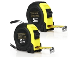 Fita Métrica Reforçada Com Clipe Para Cinto, 19 Mm De Largura, 2 Unidades De 5 M, Revestimento Protetor Nas Lâminas, Mola Automática De Alta Qualidade