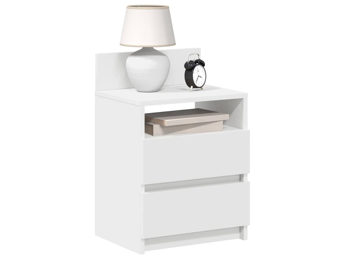 Vidaxl Mesas De Cabeceira 2 Pcs Com 2 Gavetas 40x33x60 Cm Branco