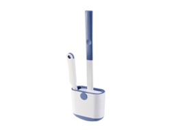 Conjunto de escova sanitária de silicone com suporte de parede, cabo longo e cerdas macias | AQUAFORGE