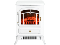 Fogão Elétrico com efeito Chama, Termostato, 950 1850w, Branco, Anti superaquecimento, Estilo Retrô S/MARCA