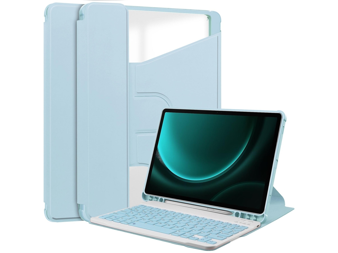 Capa Protetora Para Samsung Galaxy Tab S9 Fe Plus Com Teclado Bluetooth E Suporte Giratório Perfectee Tuotuo