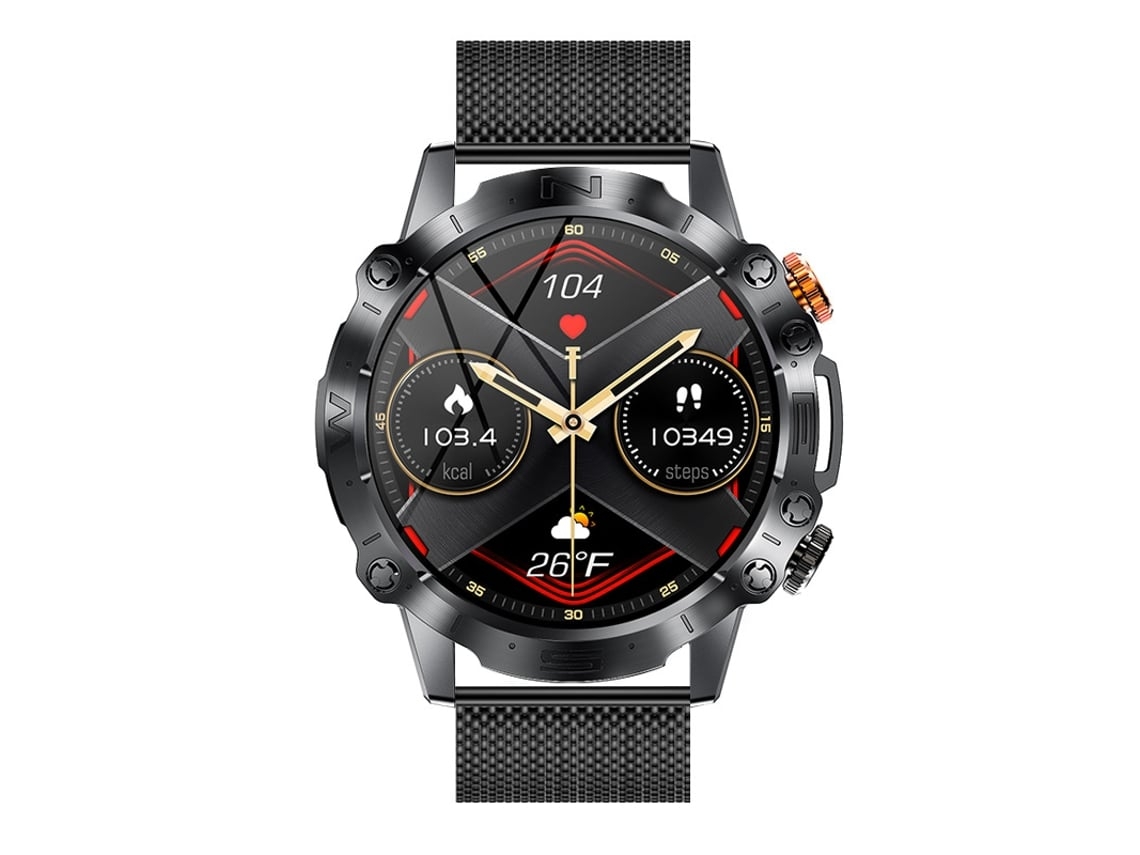 Smartwatch K59 tela conversa música tempo 1.43 multiesportivo preto