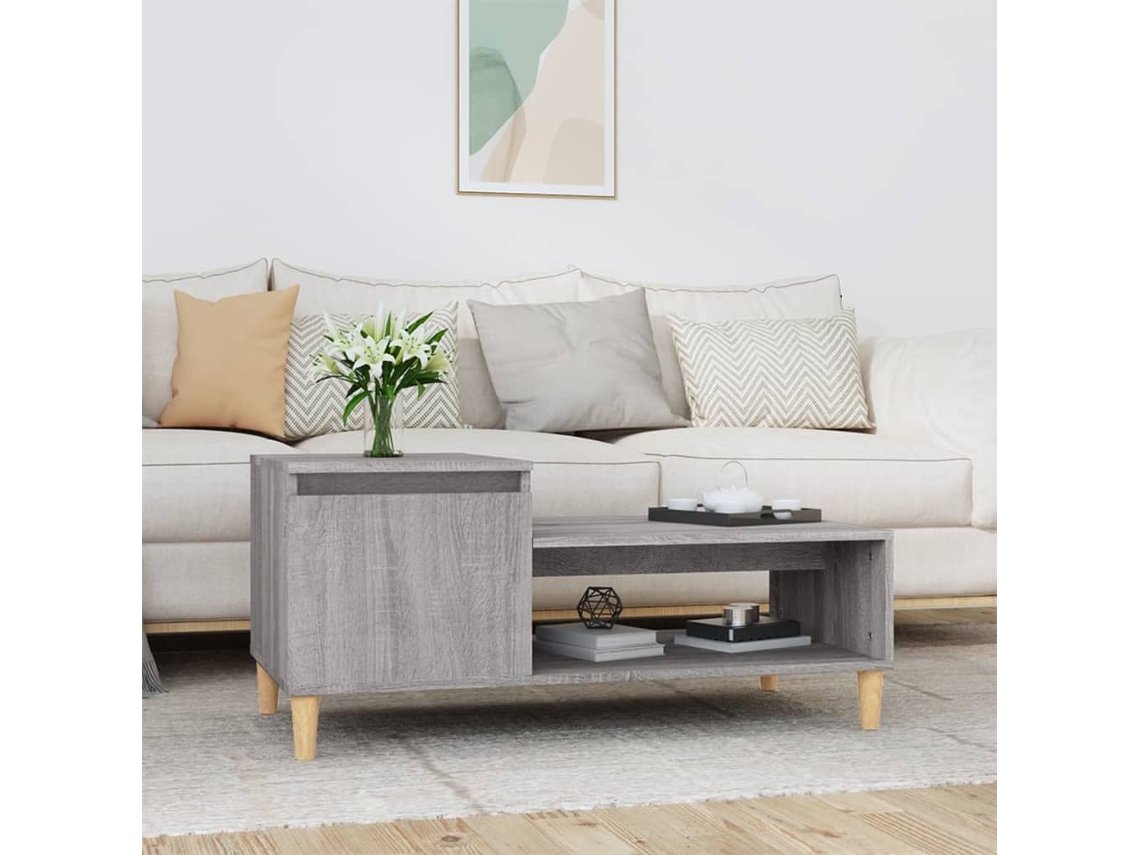 Vidaxl Mesa De Centro 100x50x45 Cm Derivados Madeira Cinzento Sonoma