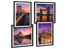 Galeria De Pinturas Murais Estruturas, Tons, Minimalismo Moldura Branca Imagens Para Um Quarto Infantil Espelharte (conjunto De 4 Imagens)