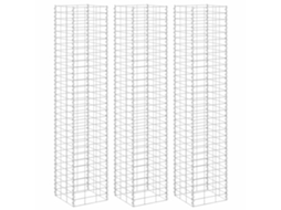 Vidaxl Canteiro/gabião Elevado 3 Pcs 30x30x150 Cm Ferro
