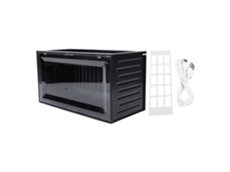 Mostrador de figuras com LED, sensor, luz constante, 2 camadas, anti poeira, preto | S/MARCA