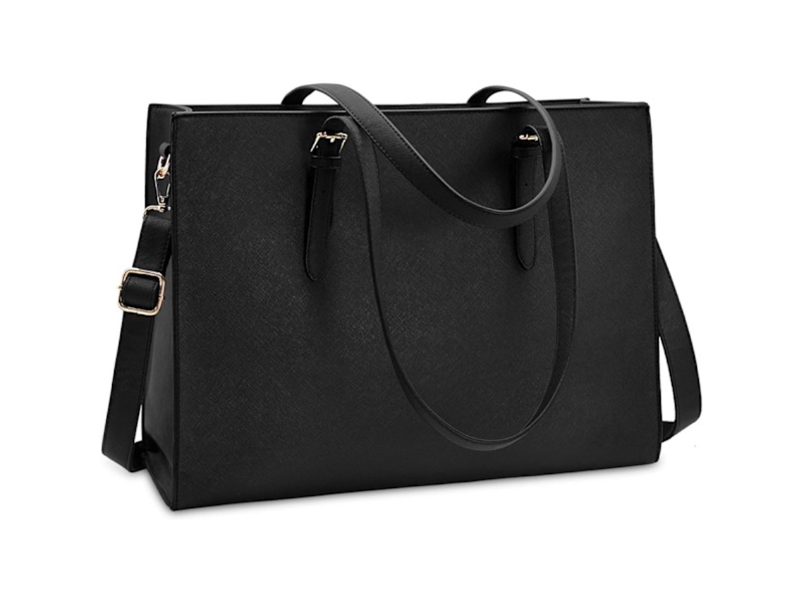Bolsa Impermeável Para Laptop Feminina - Bolsa Executiva Leve Em Couro Para Laptop De 15,6 Polegadas, Grande Capacidade, Sem Forro.