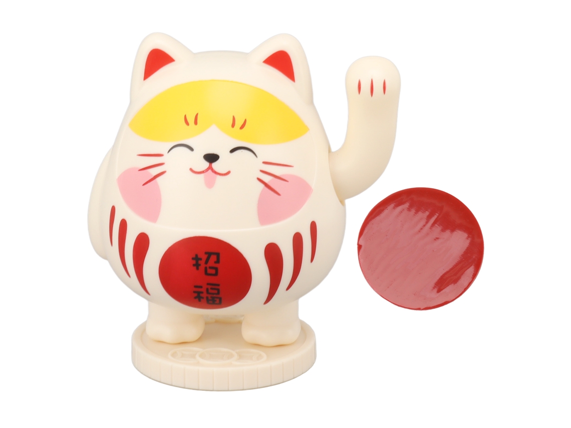 Gato Lucky Solar Balançando Mão Decorativo Rosa Amarelado MARCA