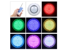 Lâmpada Subaquática Led Rgb 12v 45w Ip68 Controle Remoto 7 Cores