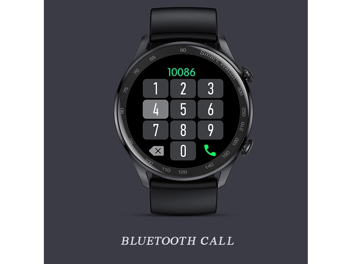 Relógio inteligente Bestvite com monitor de frequência cardíaca, pressão arterial, pedômetro, chamadas Bluetooth e notificações de mensagens.