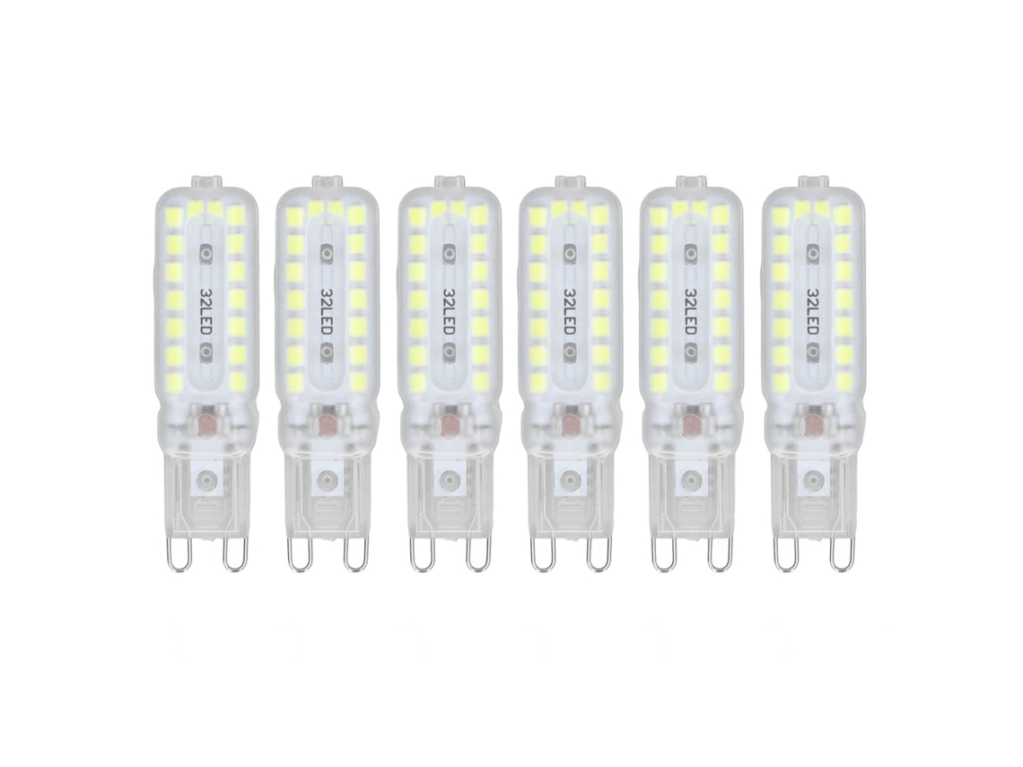6pcs Lâmpadas Led G9 7w Reguláveis 360° Iluminação 220 240v para Luminárias Brancas | S/MARCA