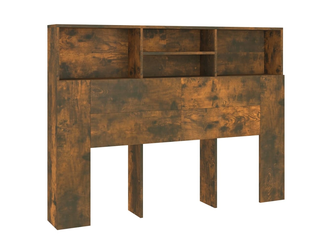 Cabeceira de cama exclusiva MAISON em carvalho cor fumê (140x19x103,5 cm)