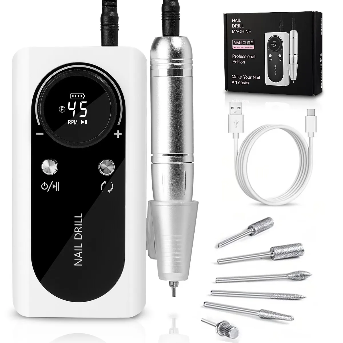 Máquina De Furadeira De Unhas Elétrica Portátil Slowmoose