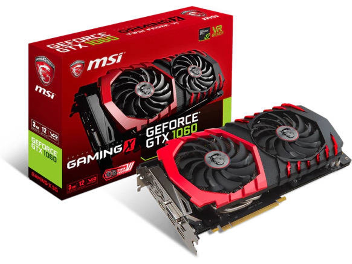 Placa Gráfica MSI GeForce GTX 1060 Gaming X (NVIDIA - 3 GB DDR5)