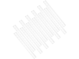 Régua métrica Lurrose com 12 peças em plástico transparente de 30 cm, com marcações em centímetros e polegadas.