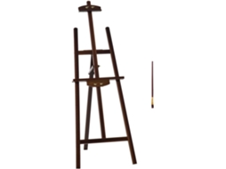 Cavalete de Pintura Madeira de Pinho Cor Marrom Escuro 51.5x71.5x134.5cm Homcom