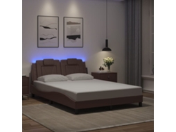 Vidaxl Estrutura De Cama Viana Com Led Sem Colchão 120x200cm Castanho