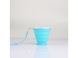 Garrafa de Água Infantil Dobrável de Silicone, Copo Telescópico, Ecológico MDUG (azul)