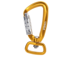 Gancho Rotativo Auto bloqueio com Base Quadrada Amarelo