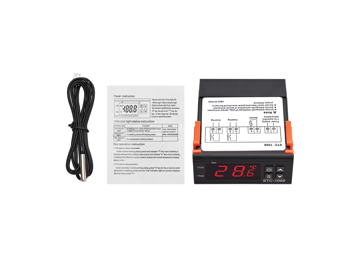 Controlador De Temperatura Digital Stc-1000 Regulador Inteligente Ac 110~220v Termostato Para Refrigerador