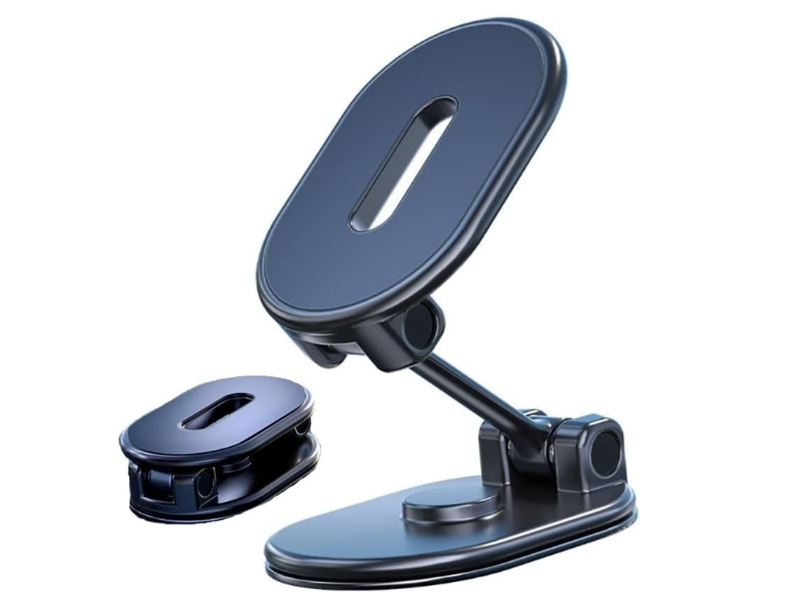 Suporte Carro Adesivo Sucção Forte Rotativo Aplicável Console Lalamoli Preto