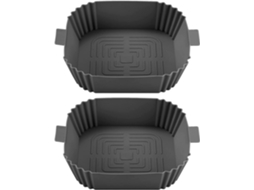 Acessórios para Air Fryer 19,5 cm, 2 peças, Forma de silicone para Air Fryer, Cesta de silicone para Air Fryer, Reutilizável em fornos Slowmoose