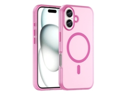Capa Híbrida Translúcida Para Iphone 16 Plus - Tpu E Pc Com Magsafe | Fosca - Rosa