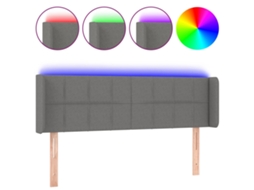 Cabeceira de cama MAISON EXCLUSIVE com luzes LED em tecido cinza escuro (147x16x78 cm)