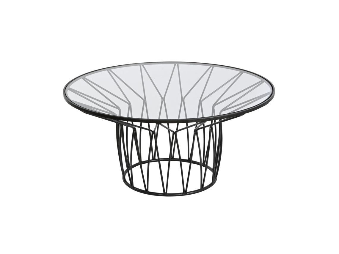 Mesa de Centro em Metal Preto e Vidro ALEXANDRA HOUSE LIVING (85x85x39cm)