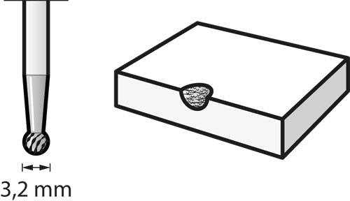 Fresa de metal duro com ponta de esfera de 3,2 mm BOSCH Cortador Carboneto Volframio 3