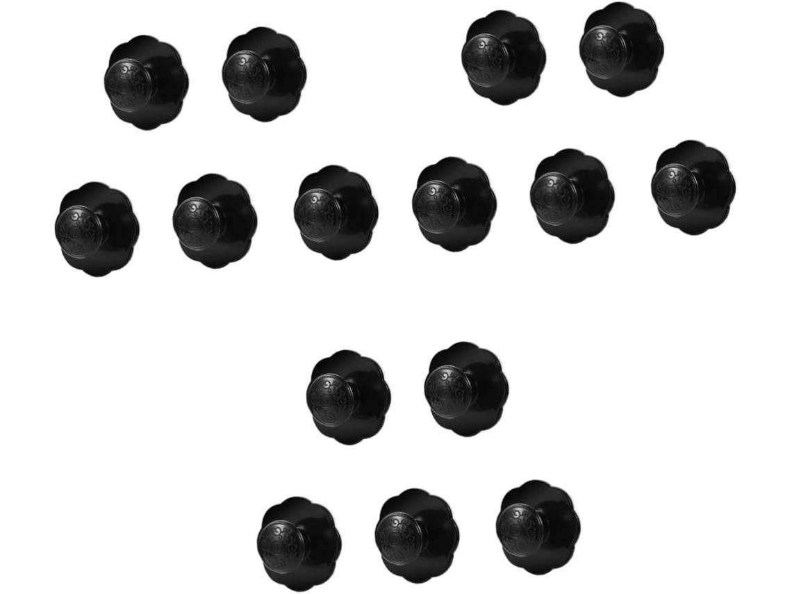 Mikikit 15 Peças Puxador De Porta Guarda Roupa Preto, Sem Necessidade De Furação, Prático Para Portas De Armários E