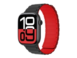 Bracelete Para Apple Watch 42/44/45/46/49mm Preto-vermelho Cuich