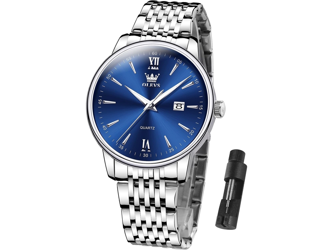 Lurelia Relógio Masculino, Movimento De Quartzo, Data/calendário, 10mm, 22 Mm, 8 Polegadas, Aço Inoxidável, Vidro Mineral, Resistente À Água 30m