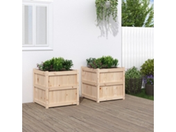 Vidaxl Vasos/floreiras De Jardim 2 Pcs Madeira De Pinho Maciça