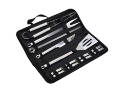 CONJUNTO de ferramentas Nova Line para churrasco 16 peças inox camping ao ar livre