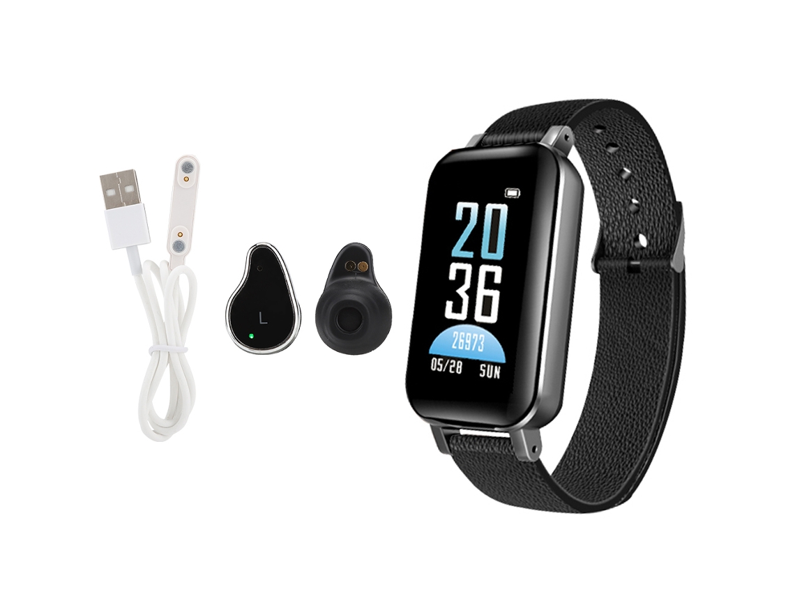 Pulseira Inteligente com Fone 2 em 1, Monitoramento de Saúde, Chamada Bluetooth | EOOCOO