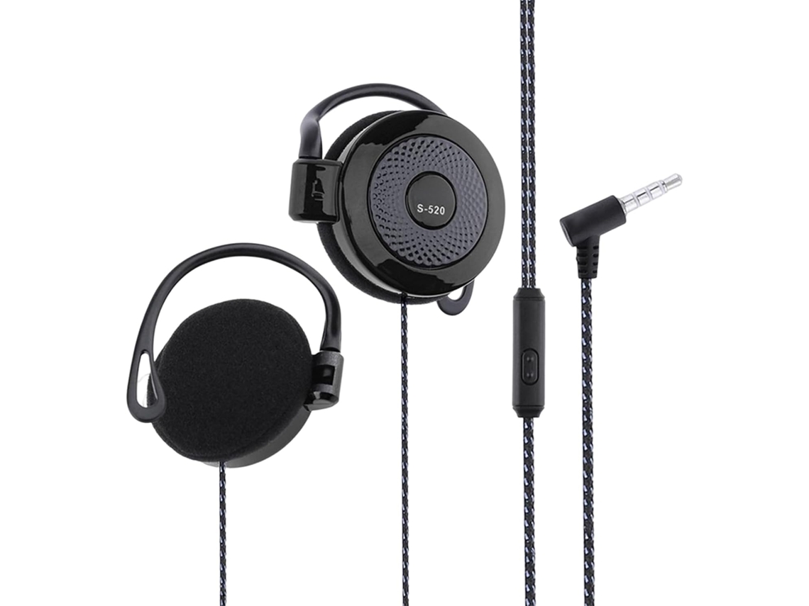 Fones De Ouvido Com Fio E Clipe Orelha Estéreo Sobre A, Portáteis E Com Gancho