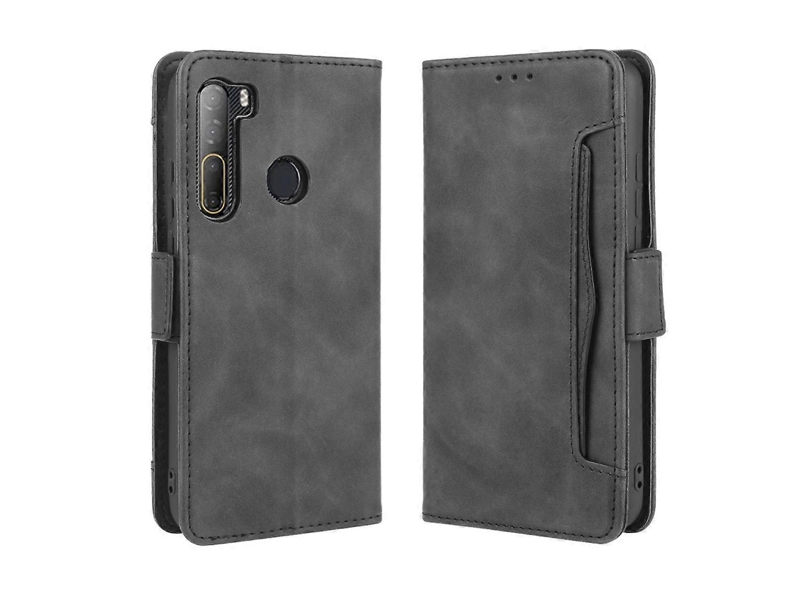 Capa De Couro Estilo Carteira Com Estampa De Pele De Bezerro Para Htc Desire 20 Pro, Com Compartimento Para Cartão Separado