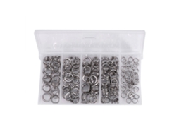 Anéis Fendidos Aço Inox Pesado 5 Tamanhos 200pcs