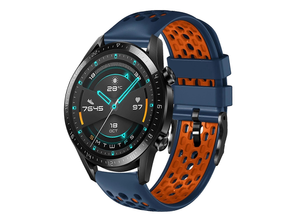 Pulseira De Silicone Respirável Bicolor Para Huawei Watch Gt2 46mm 22mm