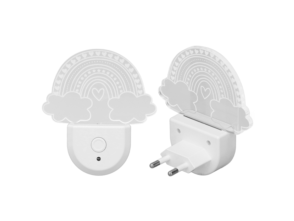 2026 2 Peças Lâmpada de Noite Rgb de Parede com Sensor de Luz Eficiente Energeticamente Padrão Nuvens Arco íris para Natal Quarto Corredor