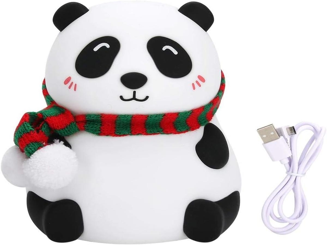 Lurelia Luz Noturna Em Forma De Panda Com Silicone Macio, Recarregável Usb, Rgb E 5 V Para Bebé E Crianças