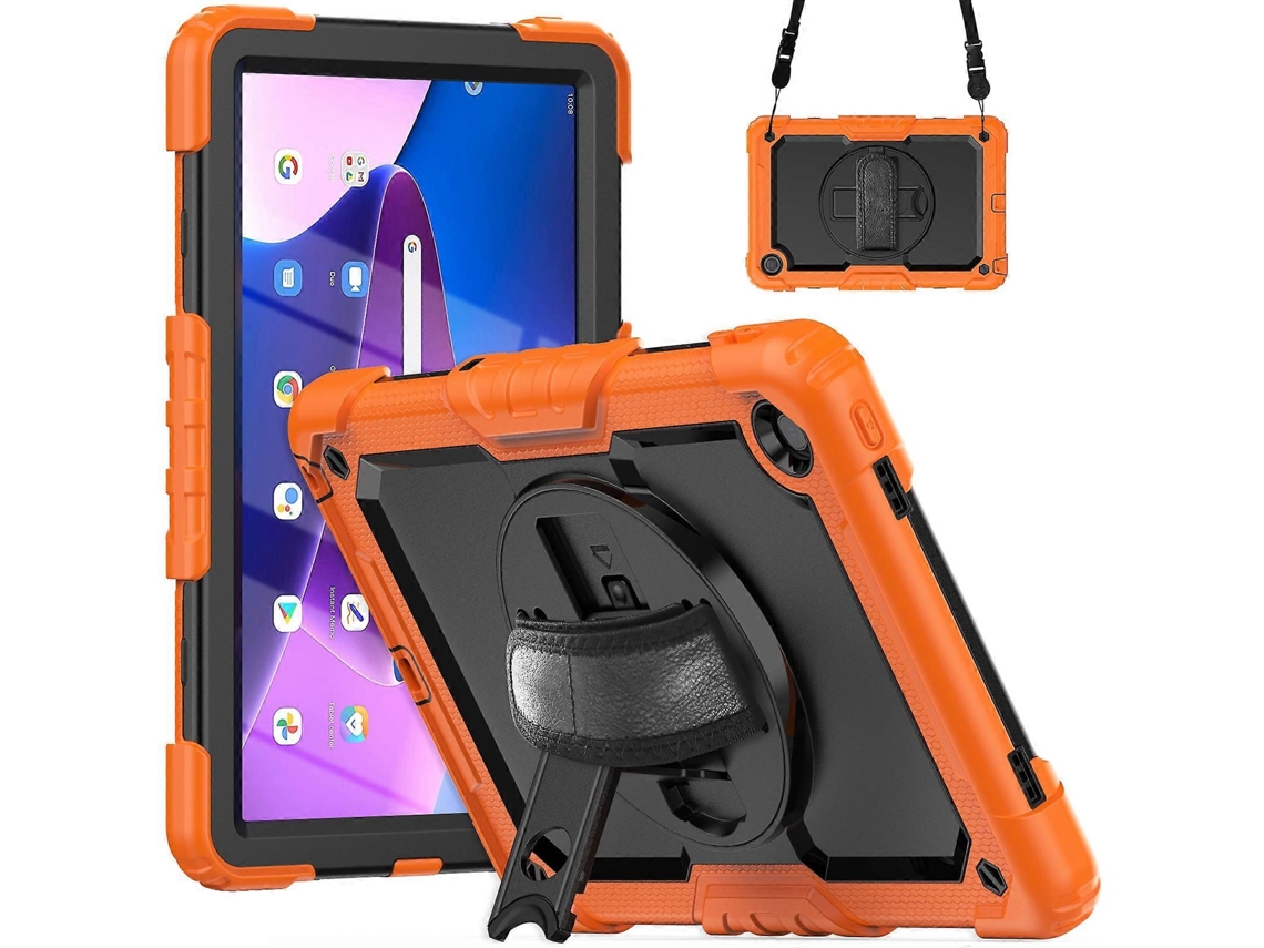 Capa Híbrida De Silicone Para Tablet Lenovo Tab M10 Plus 10.6 Gen 3ª E Lenovo Tab M8 4ª Geração Com Alça De Ombro.