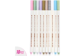 Conjunto de 10 Marcadores Pintura Metálica ANSELF Multicor