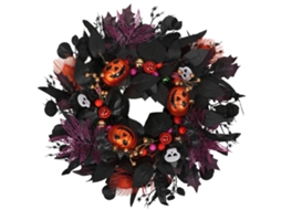 Laxiscreed Grinalda De Halloween Com Caveiras E Abóboras Para Decoração De Casa