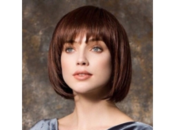 Perucas Femininas, Peruca Curta e Lisa Castanha, Estilo Moderno, Peruca Sintética, Perucas de Cabelo Humano. TAISHENGDA